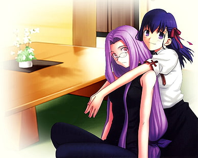 Fate Series, Fate / Stay Night, Anime Girls, Reiterin (Fate / Stay Night), Sakura Matou, Matou Sakura, HD-Hintergrundbild HD wallpaper