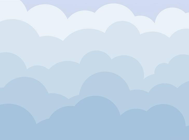 Nuvole di cartone animato, carta da parati nuvole blu, Aero, arte vettoriale, Sfondo HD