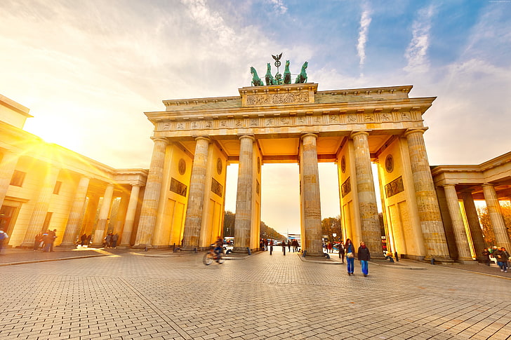 Берлин, Пътувания, Туризъм, Бранденбургска врата, Германия, HD тапет