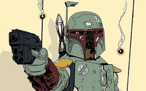 Boba Fett illustration, Star Wars, Boba Fett, HD wallpaper HD wallpaper