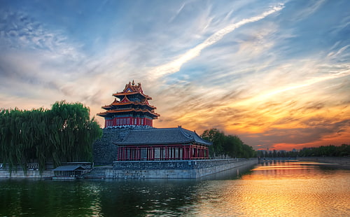 Forbidden City, Beijing, China, gray and red concrete building, Asia, China, City, beijing, Forbidden, forbidden city, HD wallpaper HD wallpaper