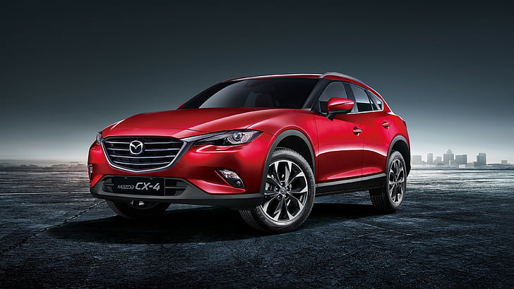 rojo Mazda CX-4, Mazda CX-4, Beijing Motor Show 2016, Auto China 2016, crossover, rojo, Fondo de pantalla HD