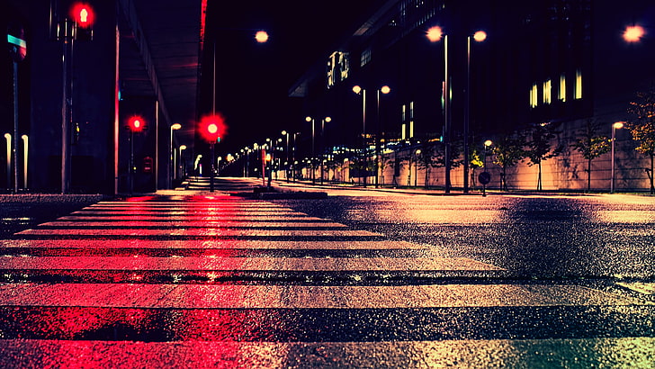 пешеходный переулок, улица, город, дорога, городской пейзаж, фотография, ночь, HD обои