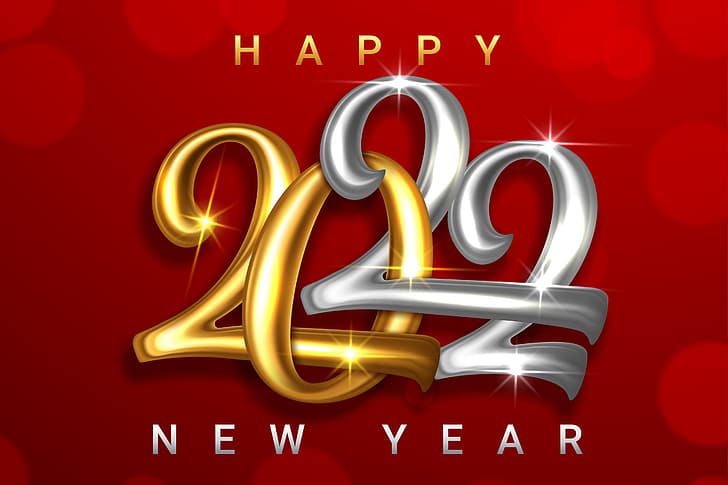 oro, figuras, año nuevo, dorado, feliz, decoración, espumoso, 2022, Fondo de pantalla HD