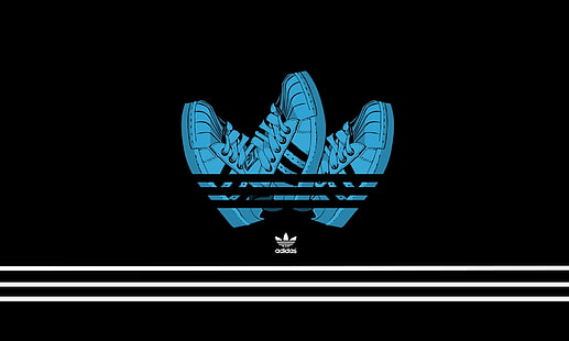 лого на adidas, минимализъм, черно, фон, Adidas, маратонки, HD тапет HD wallpaper