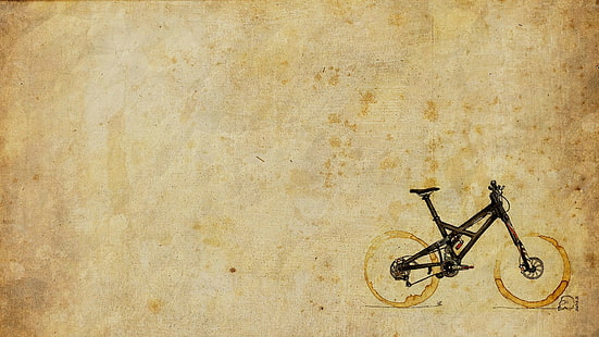 bicycle, watercolor, simple background, HD wallpaper HD wallpaper