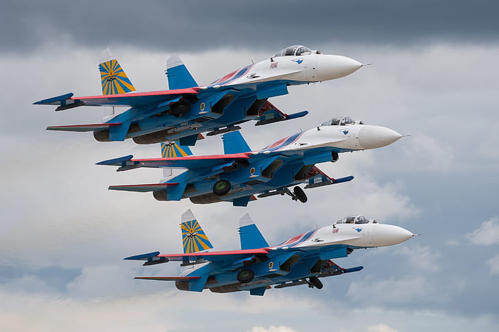 Angkatan Udara Rusia, Sukhoi Su-27, pesawat tempur, Wallpaper HD