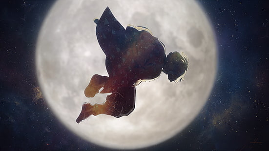 Kimetsu no Yaiba, Zenitsu Agatsuma, clair de lune, Fond d'écran HD HD wallpaper