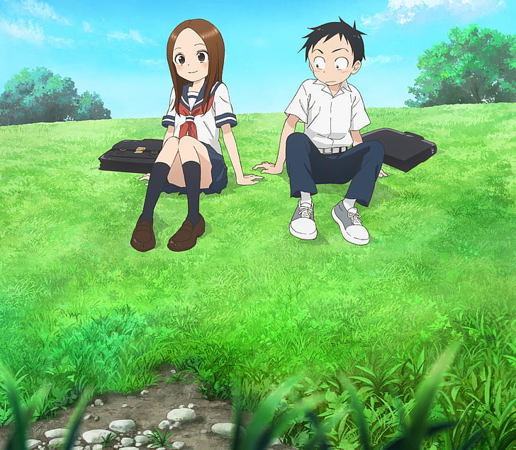 Anime, Karakai Jouzu no Takagi-san, Nishikata (Karakai Jouzu no Takagi-san), Takagi (Karakai Jouzu no Takagi-san), HD tapet