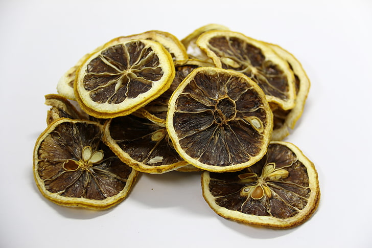 dried citrus fruit, lemon, dried, fruit, HD wallpaper