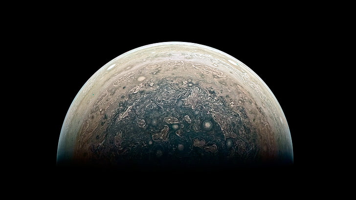 ilustrasi bumi abu-abu dan coklat, Jupiter, planet, luar angkasa, NASA, seni luar angkasa, seni digital, Wallpaper HD