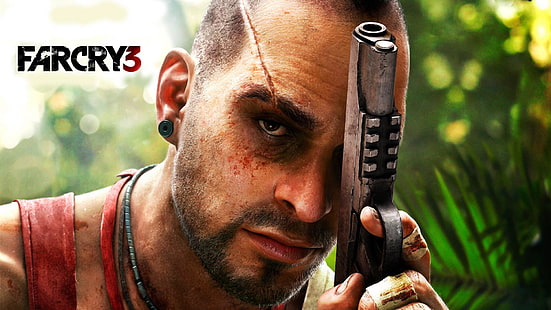 Обложка на Far Cry 3, Far Cry, Vaas, Far Cry 3, пистолет, видео игри, HD тапет HD wallpaper