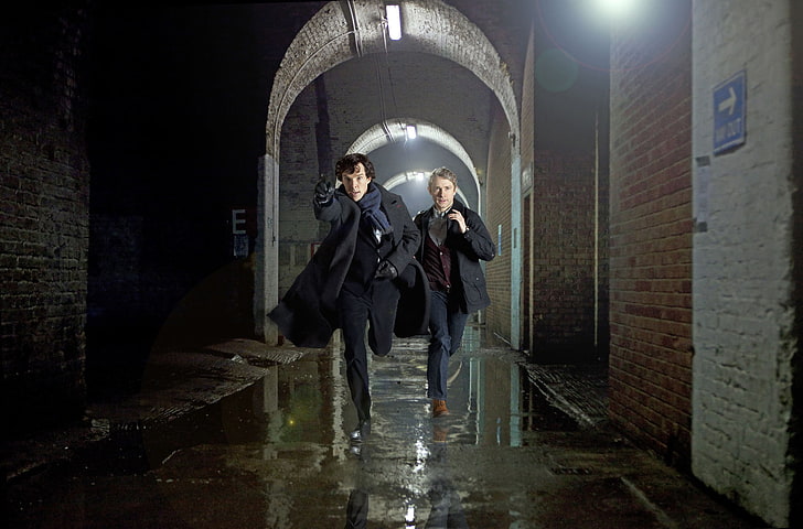 men's black suit, the series, Watson, serial, Holmes, Sherlock, sherlock bbc, Martin Freeman, Benedict cumberbatch, HD wallpaper