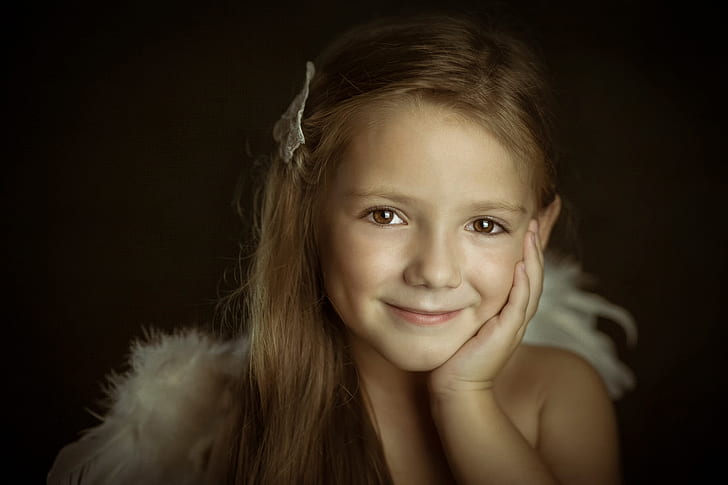 smile, portrait, girl, Valentina, Little Angels, HD wallpaper