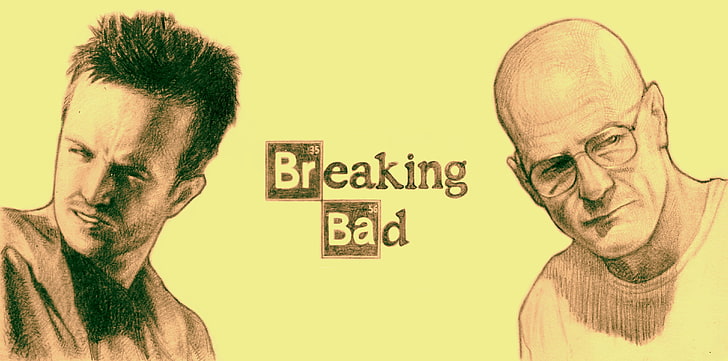 Breaking Bad, sketsa, seni kipas, Jesse Pinkman, Walter White, Wallpaper HD