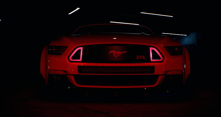 Need for Speed, rojo, Ford Mustang, Fondo de pantalla HD
