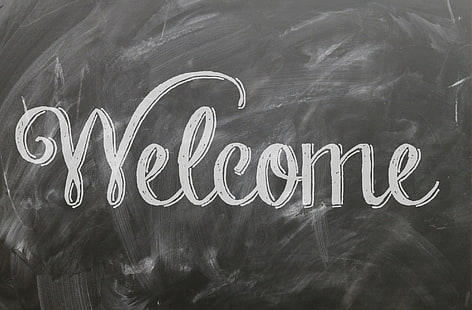 Welcome, black and white Welcome signage, Artistic, Typography, Board, School, Chalk, Welcome, Calligraphy, blackboard, chalkboard, education, typographic, write, HD wallpaper HD wallpaper