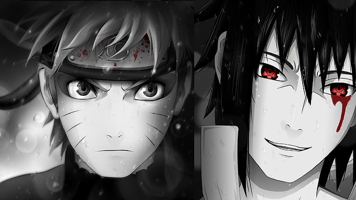 Sasuke and Naruto digital wallpaper, anime, Uzumaki Naruto, Uchiha Sasuke, Naruto Shippuuden, HD wallpaper