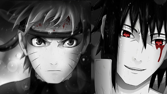Sasuke e Naruto papel de parede digital, anime, Uzumaki Naruto, Uchiha Sasuke, Naruto Shippuuden, HD papel de parede HD wallpaper