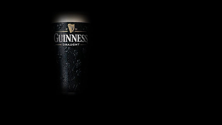 Botella de cerveza Guiness, cerveza, Guinness, fondo negro, Fondo de pantalla HD