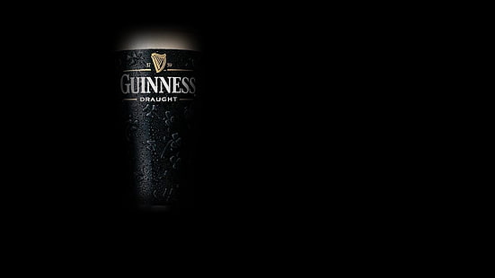 Butelka Guiness Draft, piwo, Guinness, czarne tło, Tapety HD HD wallpaper