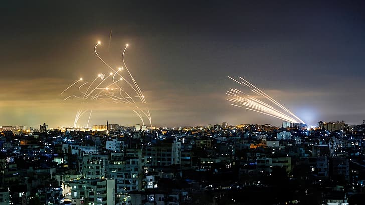 غزة، إسرائيل، الصواريخ، القبة الحديدية، خلفية HD