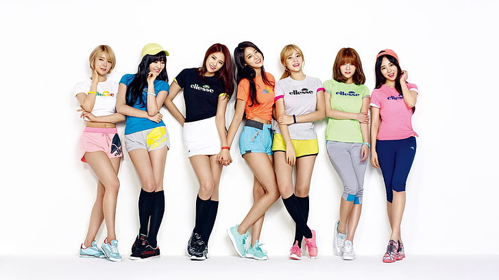 kemeja leher kru abu-abu wanita, K-pop, AOA, wanita, Asia, penyanyi, Wallpaper HD