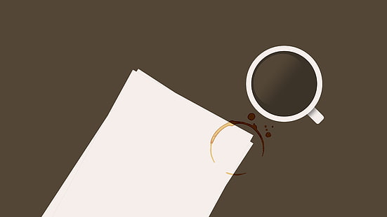 weißes Druckerpapier, Kaffee, Flecken, Kaffeeflecken, Papier, Schreibtisch, HD-Hintergrundbild HD wallpaper
