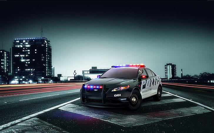 Ford Police Interceptor, policía, vado, interceptor, Fondo de pantalla HD