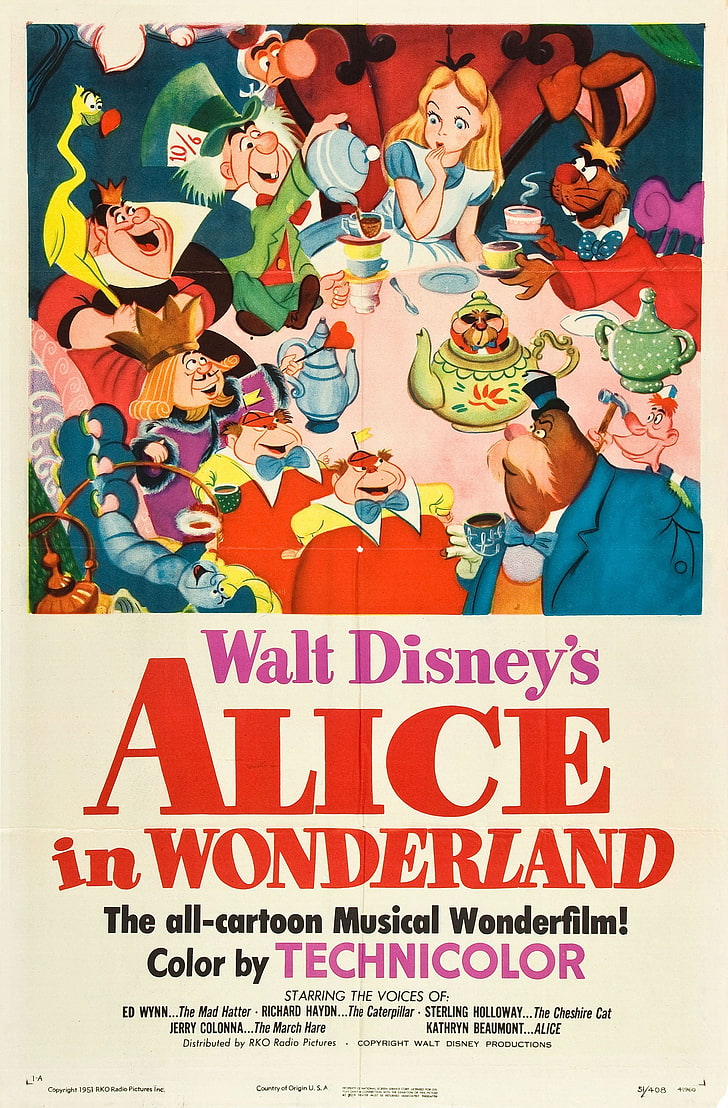 adventure, alice, comedy, depp, disney, fairy, fantasy, poster, wonderland, HD wallpaper
