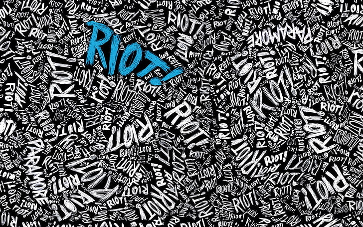 typography, Paramore, riot, album covers, HD wallpaper