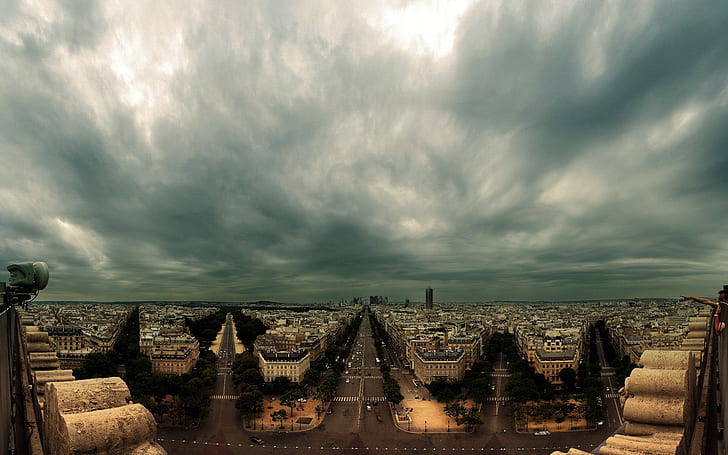 Paris, Frankrike, stad, stadsbild, himmel, HD tapet
