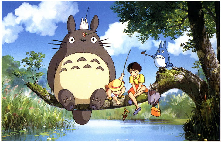 Totoro Howl Moving Castle My Neighbor Totoro Spirited Away Studio Ghibli Princess Mononoke Kikis Layanan Pengiriman anime, Wallpaper HD