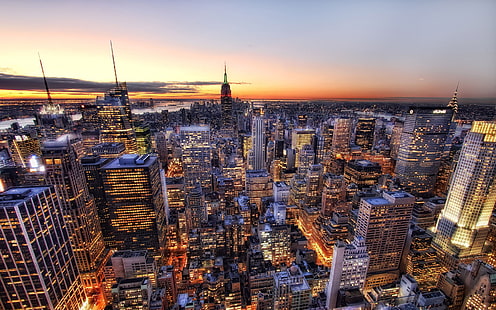 الأمريكية ، المدينة ، نيويورك ، الولايات المتحدة الأمريكية، خلفية HD HD wallpaper
