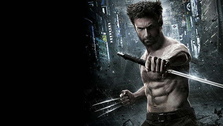 Wolverine X-Men Hugh Jackman Sword Black Muscle Physique HD, black, movies, sword, x, men, wolverine, muscle, jackman, hugh, physique, HD wallpaper