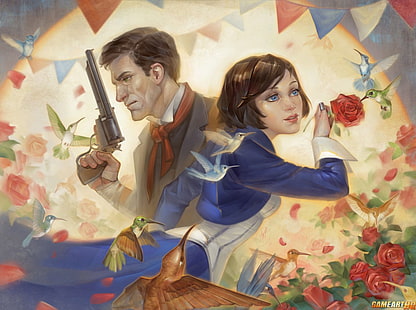 BioShock Infinite, Booker DeWitt, video games, Elizabeth (BioShock), HD wallpaper HD wallpaper