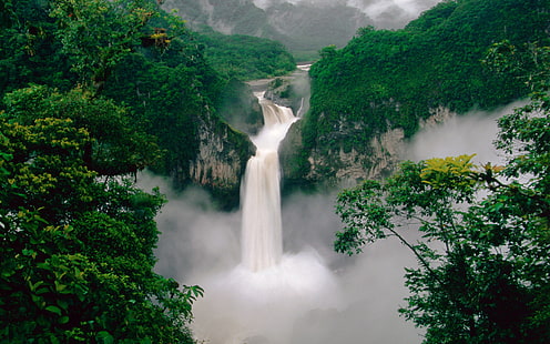 Ecuador vattenfall, natur, landskap, skog, vattenfall, HD tapet HD wallpaper