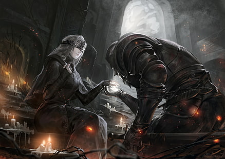 Dark Souls, Dark Souls III, guardiano del fuoco, alcd, Pixiv Fantasia, Sfondo HD HD wallpaper