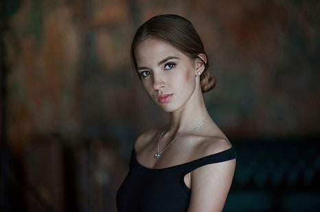 Виктория Лукина, женщины, модель, лицо, портрет, брюнетка, HD обои HD wallpaper