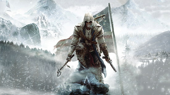 Assassin's Creed digital wallpaper, Assassin's Creed III, Connor Kenway, American Revolution, video games, HD wallpaper HD wallpaper
