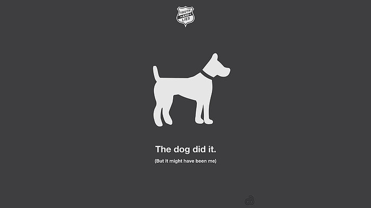ilustrasi anjing putih, minimalis, teks, Wallpaper HD
