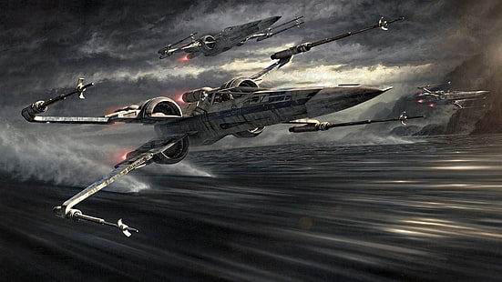 حرب النجوم الحلقة The Force Awakens X Wing Artwork By Jerry HD Wallpapers لسطح المكتب، خلفية HD HD wallpaper