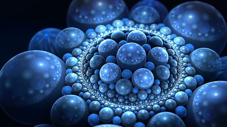 sphere, fractal, abstract, HD wallpaper