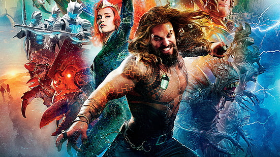 Movie, Aquaman, Amber Heard, Aquaman (Movie), Jason Momoa, Mera (DC Comics), HD тапет HD wallpaper