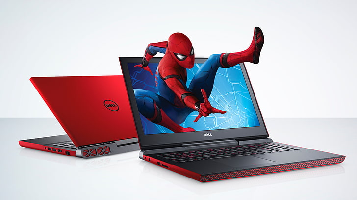 laptop, promo, spider man, Dell, peter parker, tom holland, spider man: homecoming, HD wallpaper