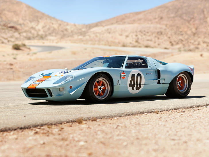 1968, 4000x3000, автомобиль, классик, Ford, GT40, залив, Ле-Ман, гонки, гонки, HD обои