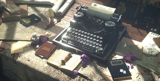 Violet Evergarden (anime), maszyny do pisania, Tapety HD HD wallpaper