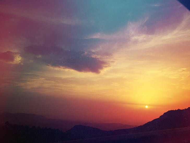 paisaje cielo nubes filtro naturaleza puesta de sol colina, Fondo de pantalla HD