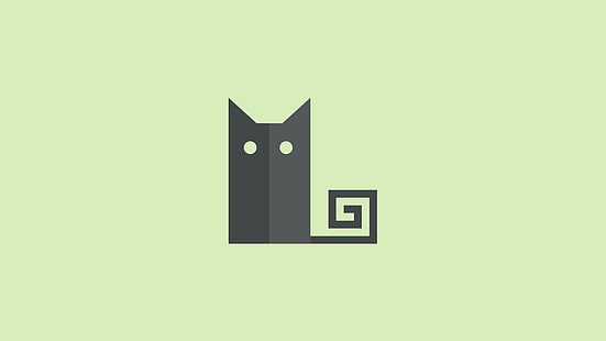 Illustration der schwarzen Katze, Minimalismus, Katze, einfacher Hintergrund, Zusammenfassung, Grafik, HD-Hintergrundbild HD wallpaper