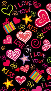 Love Hearts Sweet Vector, jag älskar dig tapeter, kärlek,, hjärta, vektorritning, HD tapet HD wallpaper